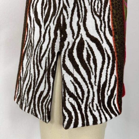 Azuleros NWT French Boho Jacquard Knit Jacket M Mix Print Flora Zebra Statement - Picture 16 of 16